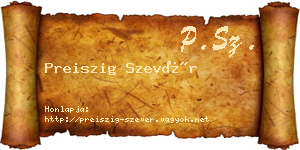 Preiszig Szevér névjegykártya